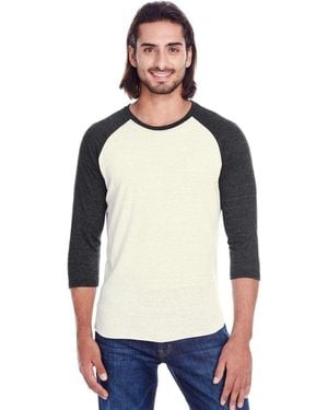 Threadfast Apparel Triblend Three-Quarter Sleeve Raglan T-Shirt - White