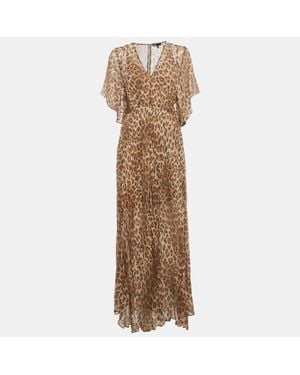 Maje Leopard Chiffon Maxi Dress - Natural