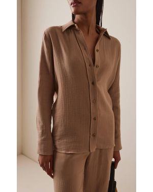 ÉTERNE Constance Button Up Top - Brown