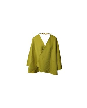 Ermanno Scervino Wide Sleeve Cape-Coat - Green
