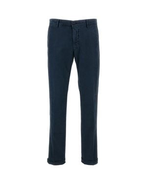 Incotex Stretch Cotton Slim-Cut Straight-Leg Pants - Blue