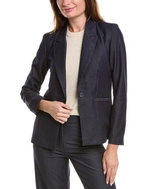 Nanette Lepore Vintage Blue Notch Lapel Blazer - Black