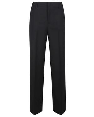 PT Torino Lorenza Mid-Rise Virgin Wool-Blend Straight-Leg Pants - Black