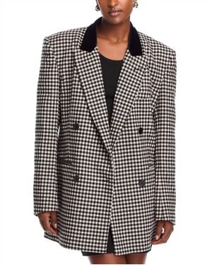 Ronny Kobo Doe Checkered Blazer - Gray