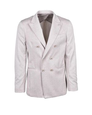 Barbati Viscose Polyester Elastane Double-Breasted Jacket - Gray