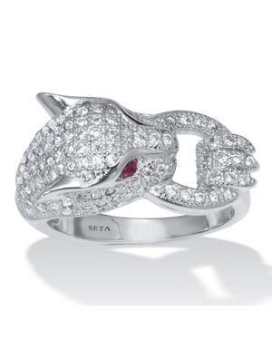 Palmbeach Jewelry 77 Tcw Cubic Zirconia Silvertone Panther Ring - Gray