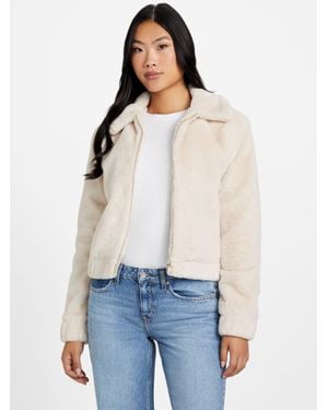 Guess Marlin Faux-Fur Jacket - White
