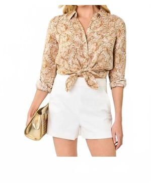 Lilly Pulitzer Sea View Linen Button Down Shirt - White
