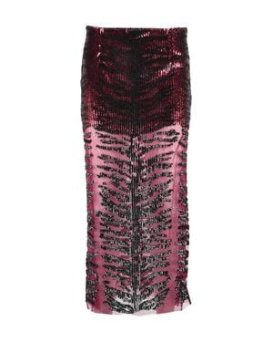Pinko Sequin Midi Skirt - Red