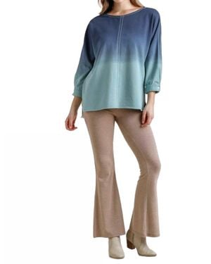 Umgee Ombre Raglan Top - Blue