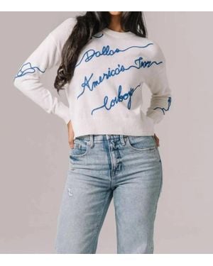 KADYLUXE Dallas Cowboys Love Letter Sweater - Blue