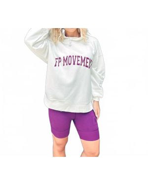 Free People Victory Pullover And Short Set - Purple