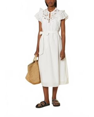 Suncoo Cedra Midi Dress - White