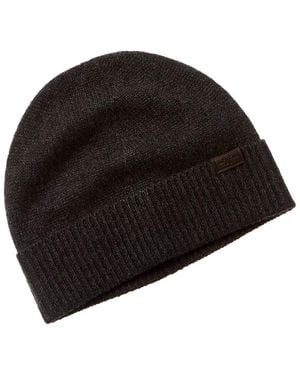 Hickey Freeman Rib Cuff Jersey Cashmere Beanie - Black