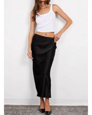 Bobi Bree Midi Bias Cut Skirt - Black