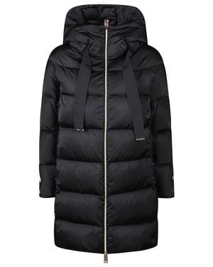 Herno Quilted A-Sahape Down Jacket With High Collar - Black