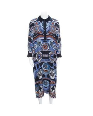 Peter Pilotto Silk Digital Abstract Printed Kaftan Maxi Dress One - Blue