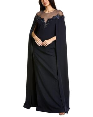 Marchesa Cape Gown - Black