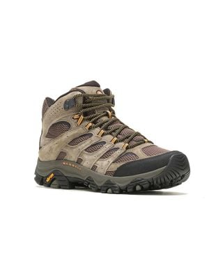 Merrell Moab 3 Mid J035869 Walnut Leather Lace Up Performance Hiking Boots - Brown