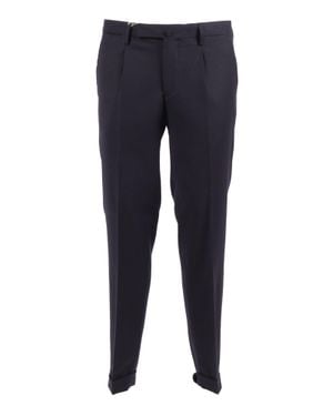 BRIGLIA Slim Fit Tapered Cuffed Straight-Leg Pants - Blue