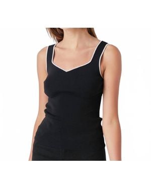 Endless Rose Cody Rib Sweater Tank - Black