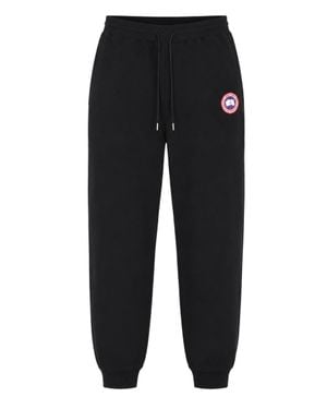 Canada Goose Relaxed Fit Pants With Elastic Waistband And Ribbed Cuffs - Black