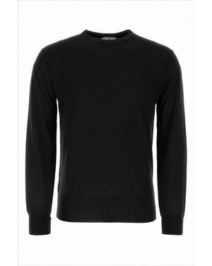 PT Torino Classic Crew Neck Sweater With Ribbed Detailing - Black