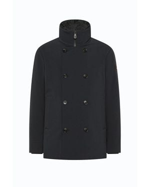 Peuterey Double-Breasted Stand-Collar Down Jacket - Black
