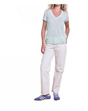 Sundry Deep V Neck Tee - Blue