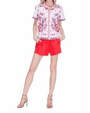 J joy Slit Pocket Short - Red
