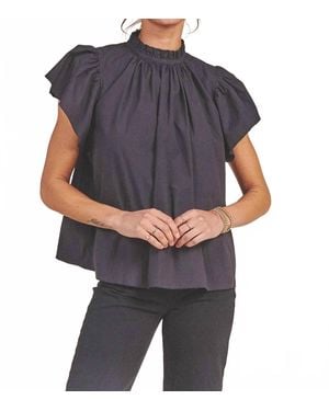 Trovata Carla Highneck Blouse - Gray