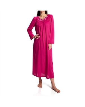 Shadowline Lingerie Petals 53 Inch Long Sleeve Gown - Pink