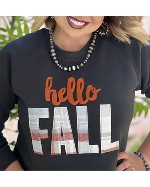 Texas True Threads Hello Fall Applique Sweatshirt - Blue