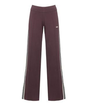 Autry Bordeaux Logo Wide-Leg Viscose Pants - Purple