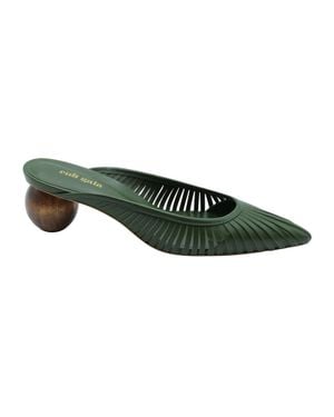 Cult Gaia Alia Mules in Yellow Lyst