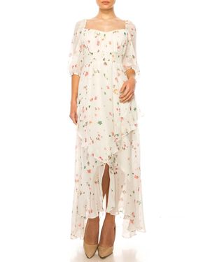 Maison Tara Smocked Waist Midi Dress - Natural