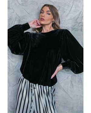 TRUEDAMES It's Your Time Velvet Top - Black