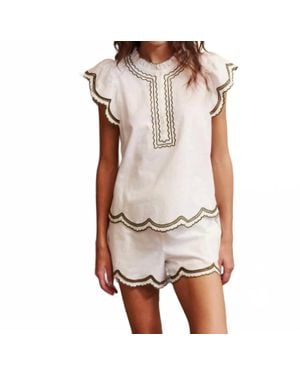 Melissa Nepton Ness Cap Sleeve Blouse - Natural