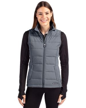 Cutter & Buck Evoke Hybrid Softshell Recycled Full Zip Vest - Blue
