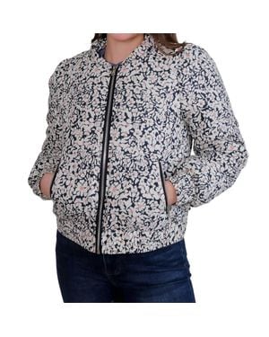 Greylin Floral Gracie Puff Sleeve Bomber Jacket - Black