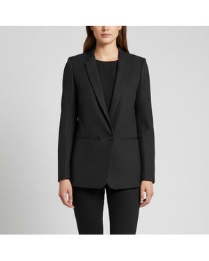 Sandro Textured Synthetic Double Breasted Verica Blazer - Black