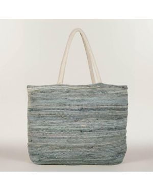 Fashnzfab Large Woven Everyday Carryall Tote Bag - Gray