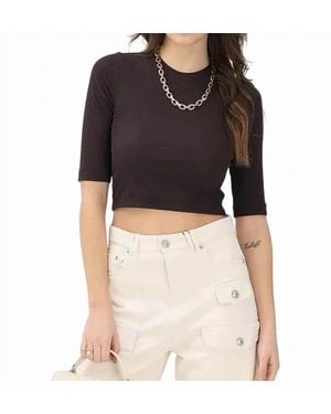 Pinko Kimberly Ribbed Cotton Cropped Sweater - Black