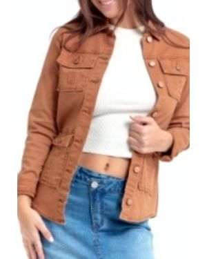 1822 Denim Stretch Utility Jacket - Brown