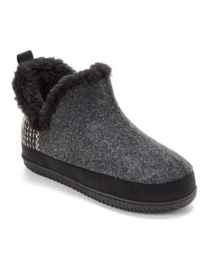 Dearfoams Felted And Plaid Boot - Black
