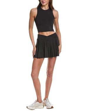 Marion 2.5in 2pc Skyline Cutout Pleated Skort Set - Black