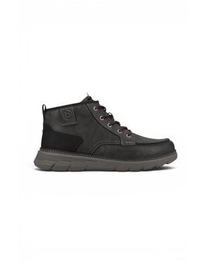 Bugatti Leather Lace-Up Casual Ankle Boots - Black
