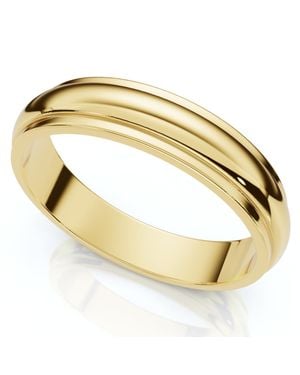 Pompeii3 4Mm Step Cut Polished Wedding Band 14K Size Selectable - Metallic