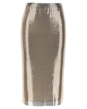 Sportmax Polyester Midi Skirt - Natural