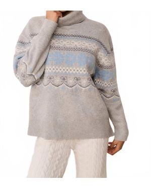 LoveShackFancy Mirin Turtleneck Top - Gray